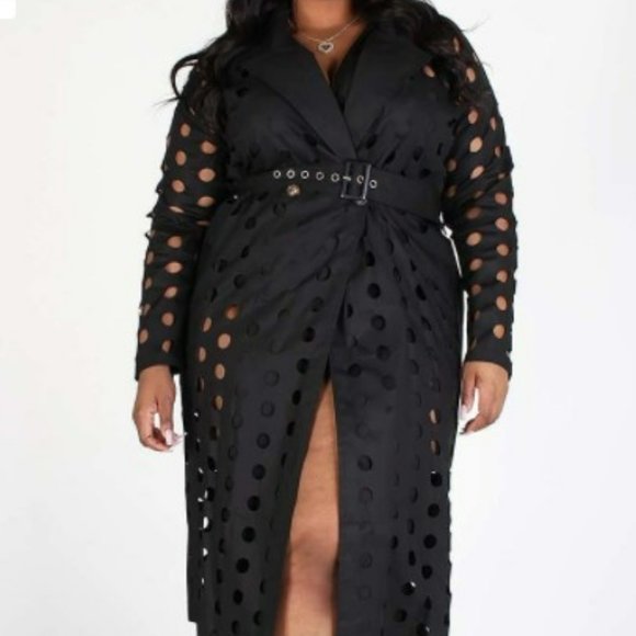 Long sleeve perforated coat jacket lightweight mask included 1X - Picture 8 of 8